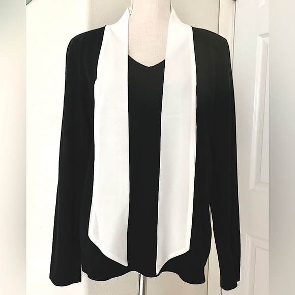 Vila Milano Sweater with Attached Sheer Scarf - Picture 4 of 14
